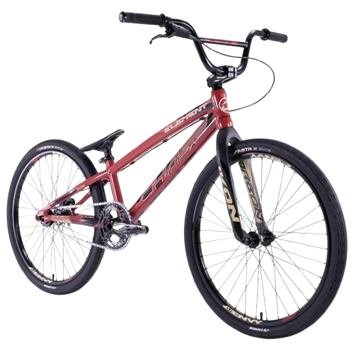a red and black bicycle