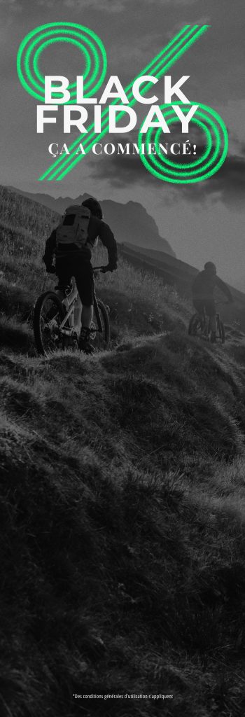 Offre black friday Dijon Cycles avec cycliste en fond