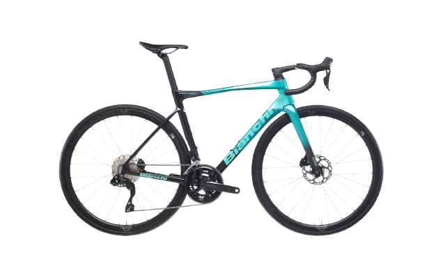 Vélo route carbone ultra-léger Bianchi Specialissima Comp modèle 2026 celeste.